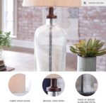 Signature Design by Ashley Bandile Modern Farmhouse 22.5" Seeded Glass Table Lam... - Image 4
