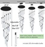 HAIXIANG 14.5 Foot High Ceiling Chandelier for Entryway Modern Crystal Lights fo... - Image 3
