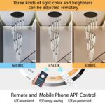 HAIXIANG 14.5 Foot High Ceiling Chandelier for Entryway Modern Crystal Lights fo... - Image 4
