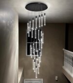 HAIXIANG 14.5 Foot High Ceiling Chandelier for Entryway Modern Crystal Lights fo... - Image 6