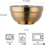 Buyer Star 6 Pack 18/8 Stainless Steel Bowls, 17 Oz Double Walled Insulated Soup... - Image 3