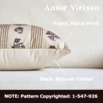 Amor Virisso Floral Throw Pillow Covers 18x18 Set of 2 Block Print Pillow Covers... - Image 3