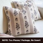 Amor Virisso Floral Throw Pillow Covers 18x18 Set of 2 Block Print Pillow Covers... - Image 5