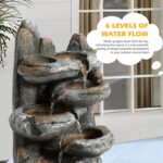 TITIMO 6-Tier Cascading Rock Water Fountain Outdoor Garden Waterfall with Lights... - Image 3