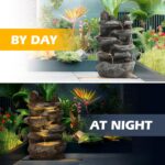 TITIMO 6-Tier Cascading Rock Water Fountain Outdoor Garden Waterfall with Lights... - Image 6