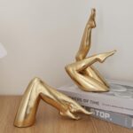 Golden Legs Sculpture Elegant Resin Home Decor Legs Statues Versatile Indoor/Out... - Image 5