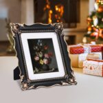 Saysmile 8x10 Vintage Picture Frame with Embossed Flower Design, Black Ornate Fr... - Image 3