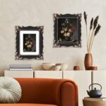Saysmile 8x10 Vintage Picture Frame with Embossed Flower Design, Black Ornate Fr... - Image 5