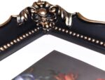 Saysmile 8x10 Vintage Picture Frame with Embossed Flower Design, Black Ornate Fr... - Image 7