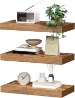 RALGEND Floating Shelves for Wall, 1.5" Thick Wall Shelf Set of 3 with Invisible... - Image 7