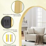 BEAUTYPEAK 24"x36" Arch Bathroom Mirror, Wall Mounted Vanity Metal Frame Mirror ... - Image 4