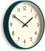 JONES CLOCKS® Studio wall Clock | Modern Round Style | 12 inch | Dark Green | Ea... - Image 3