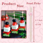 200 PCS Pink Cocktail Toothpicks for Appetizers, Natural Bamboo Coctail Skewers ... - Image 6