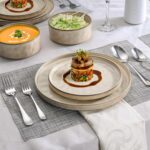 LIANYU Dinnerware Dish Set for 8, 24 Piece Stoneware Plates and Bowls, Ceramic T... - Image 4
