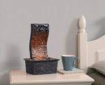Curved Panel Tabletop Water Fountain LED - Lit - Unique Decorative Waterfall for... - Image 4