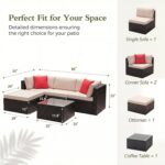 Devoko 5 Pieces Patio Furniture Sets All Weather Outdoor Sectional Patio Sofa Ma... - Image 3