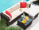 Devoko 5 Pieces Patio Furniture Sets All Weather Outdoor Sectional Patio Sofa Ma... - Image 6