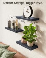 BAYKA Floating Shelves for Wall, Wall Mounted Rustic Wood Shelves for Bathroom, ... - Image 4
