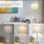 Rinweey 27.5" Clear Glass Table Lamp Set of 2,3-Way Dimmable Touch Control Bedsi... - Image 5