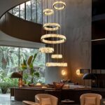Foyer Chandeliers for High Ceilings, 7-Ring, 158", Luxury Modern Large Crystal H... - Image 3