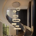Foyer Chandeliers for High Ceilings, 7-Ring, 158", Luxury Modern Large Crystal H... - Image 7