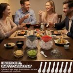 Hushee 2 Set Caviar Serving Set Glass Chiller Server Dish with 8 Mother of Pearl... - Image 6