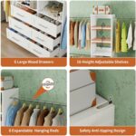 Closet System with 6 Drawers, 5-14FT Custom Closet Organizer System with 8 Expan... - Image 6