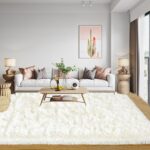 8x10 Area Rugs for Living Room Bedroom, Ultra Soft Fluffy Cream White Large Rug ... - Image 3
