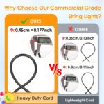 Mlambert 48FT Outdoor Patio Lights Waterproof Dimmable with Remote, RGB Cafe LED... - Image 3