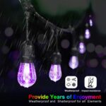 Mlambert 48FT Outdoor Patio Lights Waterproof Dimmable with Remote, RGB Cafe LED... - Image 4