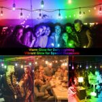 Mlambert 48FT Outdoor Patio Lights Waterproof Dimmable with Remote, RGB Cafe LED... - Image 6