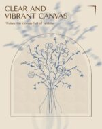 VIYYIEA Blue Floral Botanical Sketch Wooden Framed Wall Art, Minimalist Line Art... - Image 5