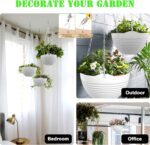 Hanging Planters, Set of 9 White Hanging Pots, 8" Hanging Flower Pots, Plant Pot... - Image 5