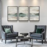 Framed Abstract Landscape Wall Art, Set of 3 Canvas Prints Paintings Artwork for... - Image 5