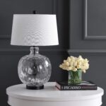 JONATHAN Y 26.5" Clear Glass and Black Metal LED Table Lamp, Transitional Farmho... - Image 8
