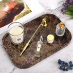 Marble Bathroom Vanity Tray, Natural Marble Home Kitchen Table Tray, Stone Decor... - Image 8