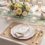 WDF 60pcs White and Gold Plastic Plates - Baroque White With Gold of 30 Heavy Du... - Image 3
