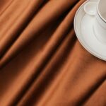 Timeper Burnt Orange Pleat Back Tab Velvet Curtains W52 x L84 inches 2 Panels, R... - Image 6