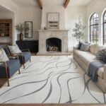 HUGEAR Shag Area Rug 8x10 Grey & Ivory Washable Living Room Bedroom Rug Non Slip... - Image 3