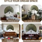 Bamboo Wall Fan - 60” Handwoven Bamboo Wall Decor, Japanese Wall Hanging Fan for... - Image 4