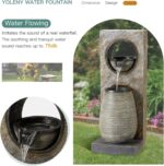 YOLENY Tall Outdoor Fountain with LED Lights, 39.7'' H Water Fountain Modern, Ou... - Image 4