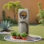 YOLENY Tall Outdoor Fountain with LED Lights, 39.7'' H Water Fountain Modern, Ou... - Image 6