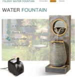 YOLENY Tall Outdoor Fountain with LED Lights, 39.7'' H Water Fountain Modern, Ou... - Image 7