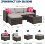 GAOMON 5-Piece All-Weather Patio Furniture Set, Convertible Outdoor Sectional So... - Image 3