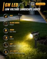 6W 700LM Low Voltage Landscape Lighting, 12V AC/DC 3000K Warm White LED Low Volt... - Image 3