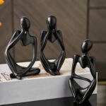 XINXUAN 3Pcs Thinker Statue Sculptures Office Decor Small Shelf,Bookshelf Decor ... - Image 3