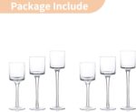 NUPTIO Glass Tealight Candle Holders: Set of 6 Tall Candle Stands for Dinner Tab... - Image 4