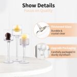 NUPTIO Glass Tealight Candle Holders: Set of 6 Tall Candle Stands for Dinner Tab... - Image 5