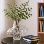 Luxury Clear Glass Vase, 6.5 Inch Unique Wavy Flower Vase, Modern Heavyweight De... - Image 5