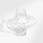 Luxury Clear Glass Vase, 6.5 Inch Unique Wavy Flower Vase, Modern Heavyweight De... - Image 6